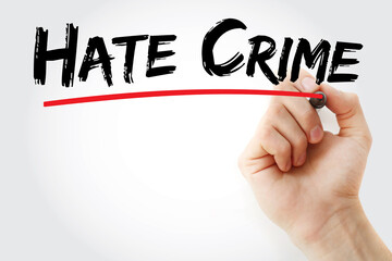Hate Crime text with marker, concept background