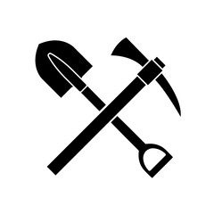 Pickaxe icon, logo isolated on white background