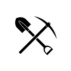 Pickaxe icon, logo isolated on white background