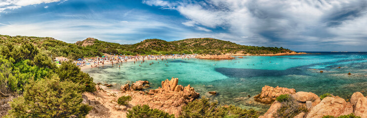 Obraz premium Panoramic view of Spiaggia del Principe, Sardinia, Italy