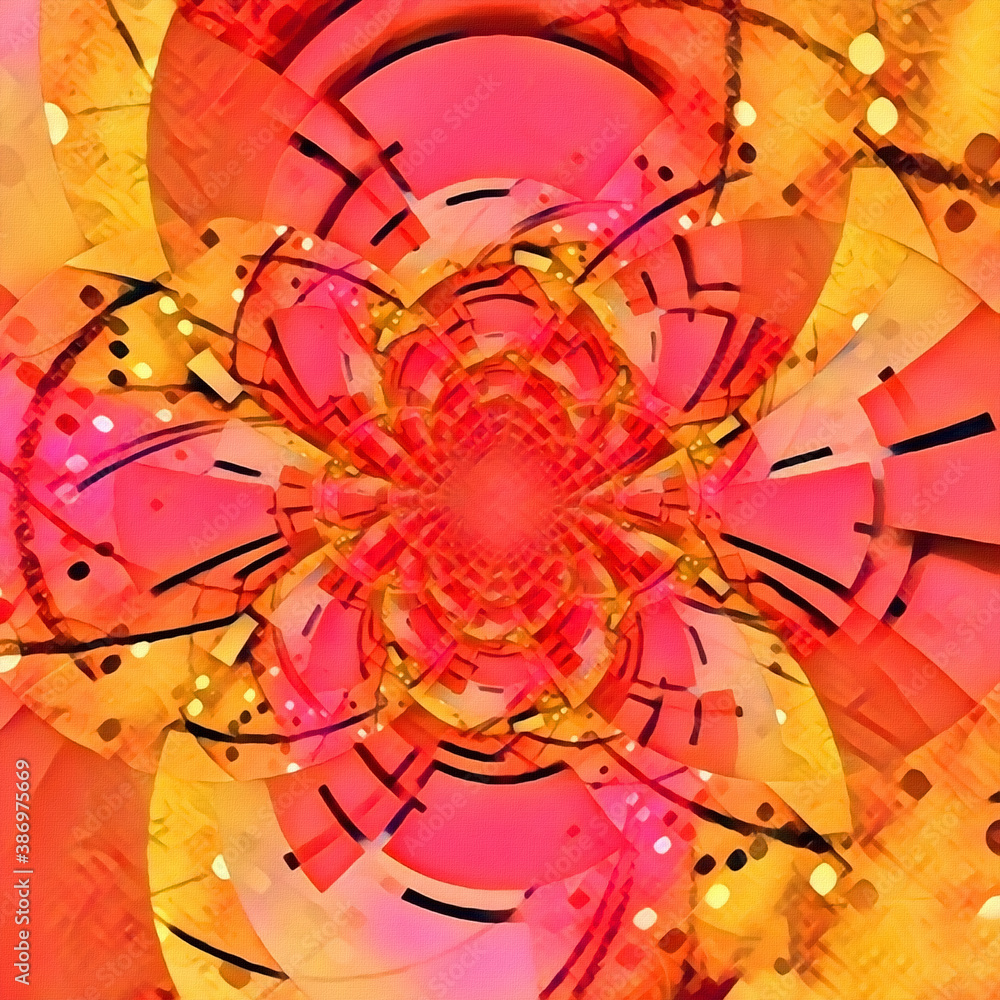 Aufkleber abstract circles. colorful fractal. 3d rendering