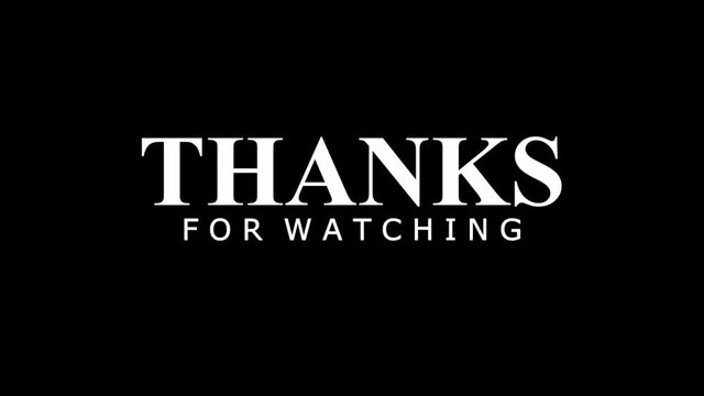 thanks for watching animation text High quality 4k video.