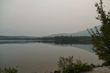 Pyramid Lake during a Smoky Evening