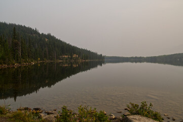 Pyramid Lake during a Smoky Evening