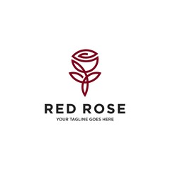 rose logo line art icon illustration vector graphic template download