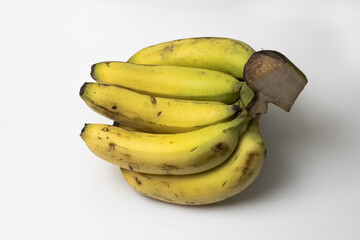 Isolated half banana cluster on white background