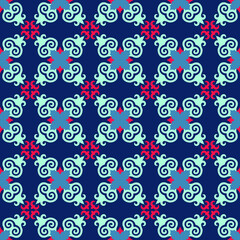 Decorative Asian Folk Seamless Pattern. Ornament of Asian Nomads: Kyrgyz, Kazakhs, Bashkirs, Tatars, Yakut, Mongols. Ethnic Vector Illustration for Paper Products, Textiles.	