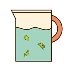 tea jar with leaves line and fill style icon vector design