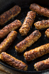 Greasy Cooked Pork Breakfast Sausage