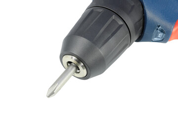 Cordless drill screwdriver isolated on white background