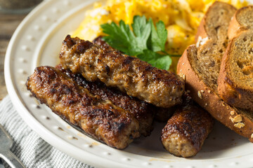 Greasy Cooked Pork Breakfast Sausage