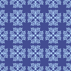 Decorative Asian Folk Seamless Pattern. Ornament of Asian Nomads: Kyrgyz, Kazakhs, Bashkirs, Tatars, Yakut, Mongols. Ethnic Vector Illustration for Paper Products, Textiles.	