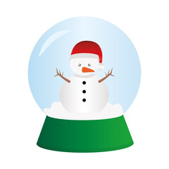 merry christmas snowman in sphere vector design