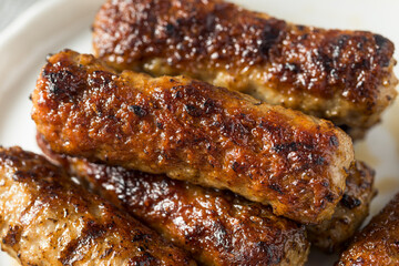 Greasy Cooked Pork Breakfast Sausage