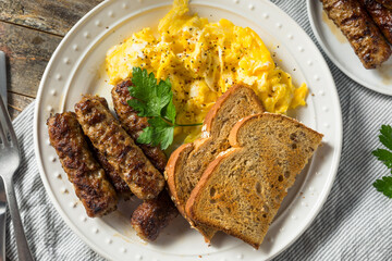 Greasy Cooked Pork Breakfast Sausage