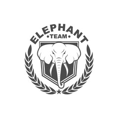 Vector logo, badge, symbol, icon template design with Elephant Theme

