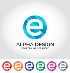E Alphabet Creative Logo Design Concept