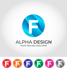 Fototapeta premium F Alphabet Creative Logo Design Concept