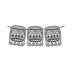 square garlands celebration mexican line style icon