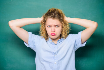 Tired of stupidity. Exhausted educator give up. Stressful occupation. Stress relief methods....