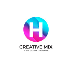 H Alphabet Colorfull Logo Design Concept