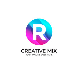 R Alphabet Colorfull Logo Design Concept