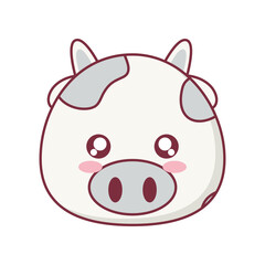 Kawaii cow animal cartoon vector design
