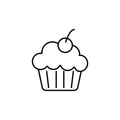cupcake icon element of bakery icon for mobile concept and web apps. Thin line cupcake icon can be used for web and mobile. Premium icon on white background