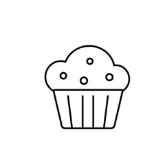 muffin icon element of bakery icon for mobile concept and web apps. Thin line muffin icon can be used for web and mobile. Premium icon on white background