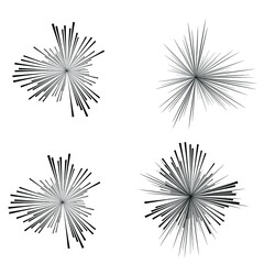 Fototapeta premium Radial speed Lines in Circle Form for comic books . fireworks Explosion background . Vector Illustration . Starburst round Logo . Circular Design element . Abstract Geometric star rays . Sunburst .