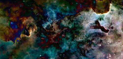 Naklejka na ściany i meble Science fiction wallpaper. Billions of galaxies in the universe. Elements of this image furnished by NASA