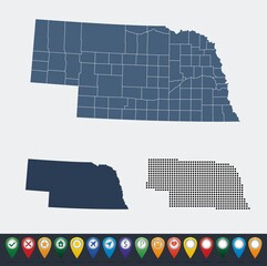 Set maps of Nebraska state