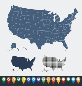 United States of America maps set