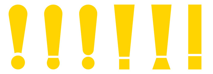 Set of yellow exclamation mark