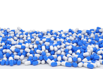 3d Colorful Capsules Array on White