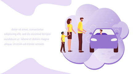 People car Taxi service City transportation Vector