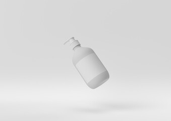 Creative minimal paper idea. Concept white cosmetic with white background. 3d render, 3d illustration.