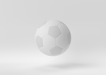 Obraz premium Creative minimal paper idea. Concept white football with white background. 3d render, 3d illustration.