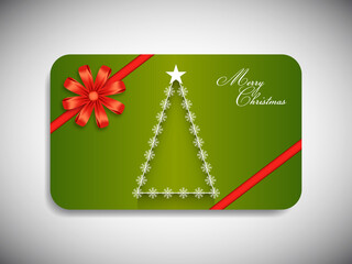 Gift card of merry Christmas for the celebration of Christian community festival.
