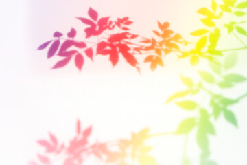 カラフルな葉のシルエット