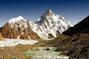 Afwasbaar Fotobehang Gasherbrum K2 de op één na hoogste berg ter wereld