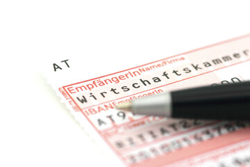 Erlagschein mit Zahlung für die Wirtschaftskammer.