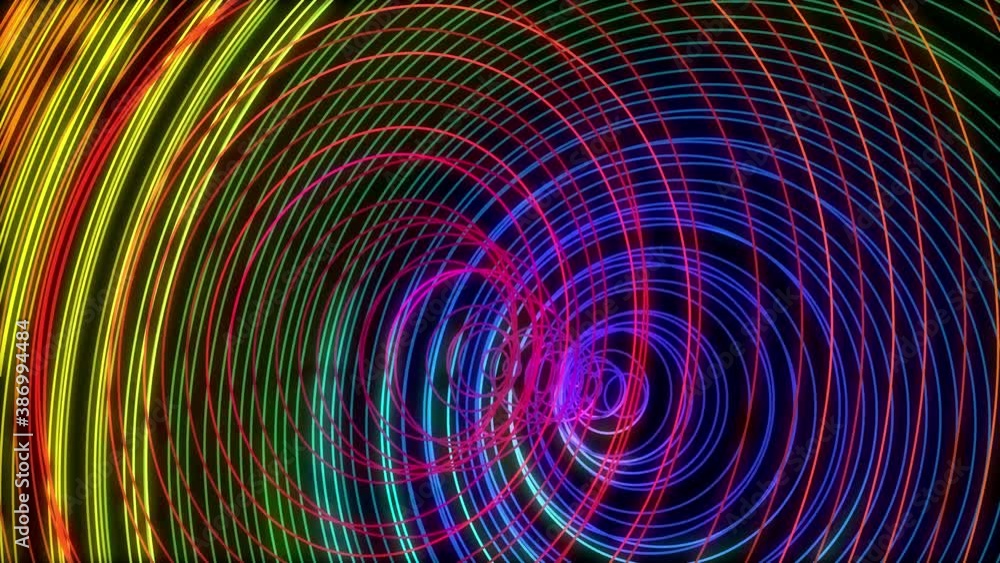 Poster abstract background of gradient ring-shaped lines. 3d rendering