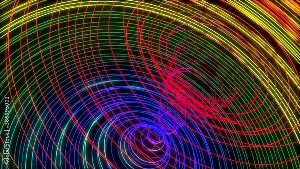 Poster abstract background of gradient ring-shaped lines. 3d rendering