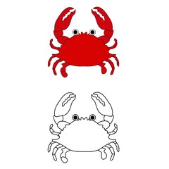 Cute sea crab isolated on a white background. Marine animals in outline and flat style. Cartoon wildlife for web pages.
Stock vector illustration for decor and design, textiles, books, magazines