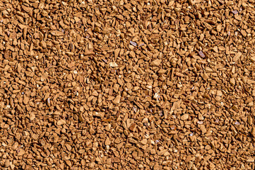 Texture of instant coffee granules. Food backgrounds.