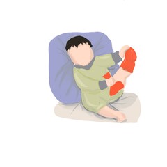 child sleeping on a pillow