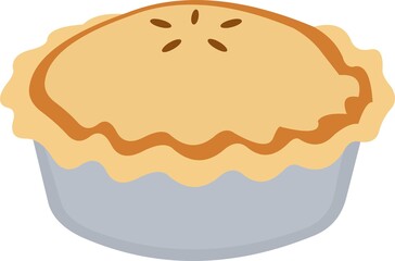 Vector emoticon illustration of a pie 