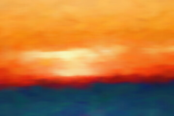 Digital Art Abstract of Sunrise at the Beach