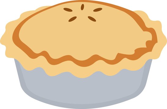 baked pie, tan crust, simple design clip art preview